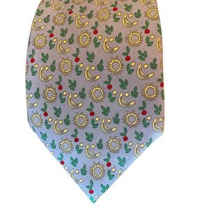 Vineyard Vines Mens Silk Necktie Sun Moon Flowers Elizabeth Marrow School 3.5"